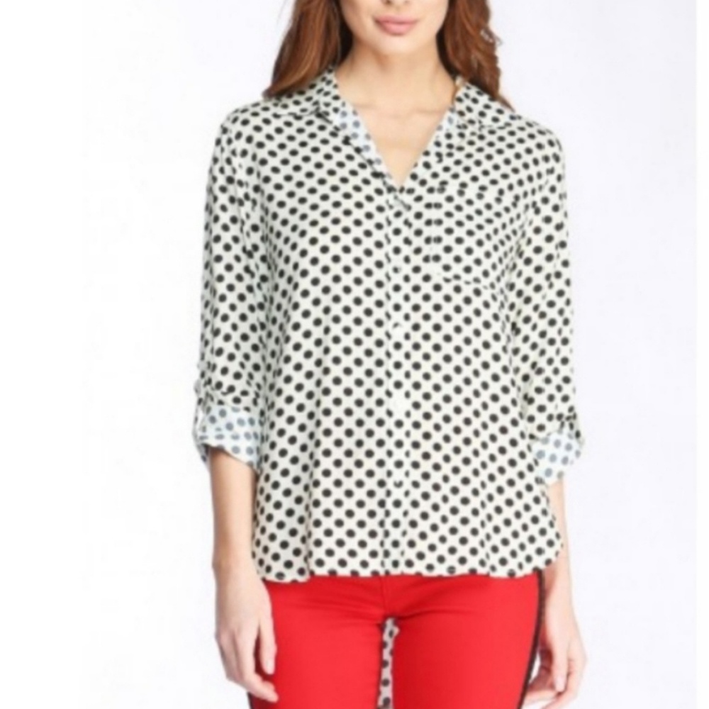 VELVET HEART Button-up Polka-dot Shirt